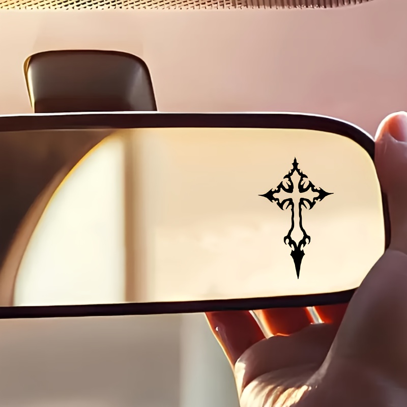 Laptop Accessories Decoration - 2pcs Gothic Cross Waterproof Vinyl Stickers