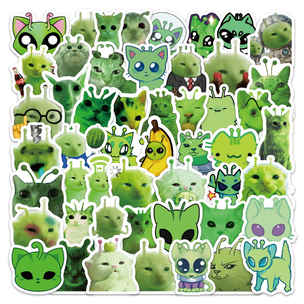 100pcs Fun Alien Cat Emoji Sti - Good Laptop Accessories review and price